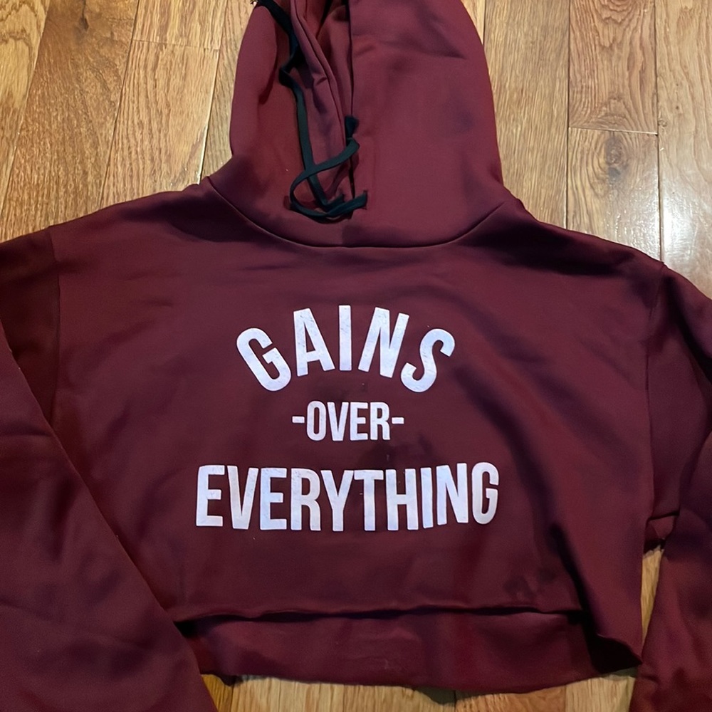 Gains over everything cropped hooded sweatshirt
